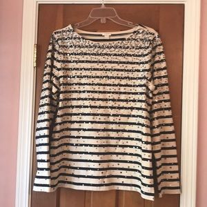 J Crew Sparkle Boat Neck Shirt